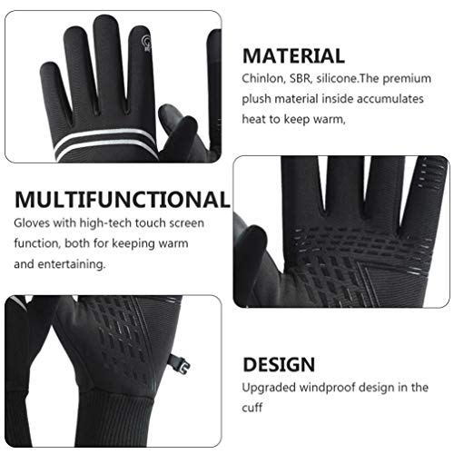 Wakauto Luvas de inverno impermeáveis para homens e mulheres, luvas de inverno com tela sensível ao