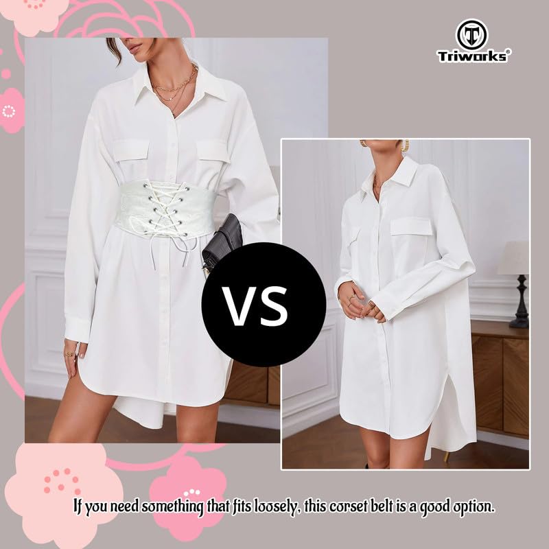 Women Waist Belt Corset Lace Up Tied Waspie Elastic Wide Belt for Dresses Halloween Pirate Corset4