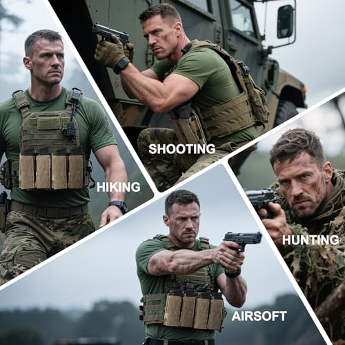 Image of OneTigris Tactical Double Pistol Mag Pouch,Open-Top Molle Mag Pouch for 9mm M4 /M16 /AR /AK, Magazine Pouch with Quick Release Insert