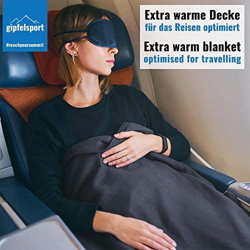 gipfelsport Mikrofaser Fleece Decke mit Schlafsackfunktion I Größe 185 x 150cm, 690 g I Microfaser Camping Deckenschlafsack I Fuchsia