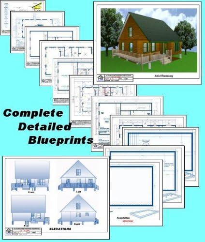 28x28 Cabin W/loft Plans Package, Blueprints, Material List