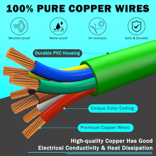 CheeMuii 12 FT Semi Truck Air Line Kit With Gladhand Holder and Springs - Red & Blue Brake Hoses and 7 Way Trailer Cord 3-in-1 for Tractor