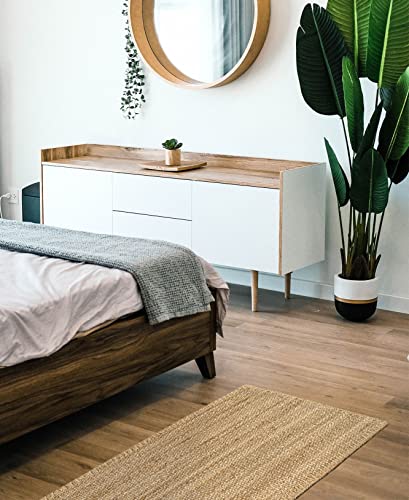 HAMID - Rug Jute Granada Natural Colour, Jute Rug, Area Rug 100% Jute Fibre, Handmade, Braided Rug for Home, Living Room, Floor Carpet, (70x50)