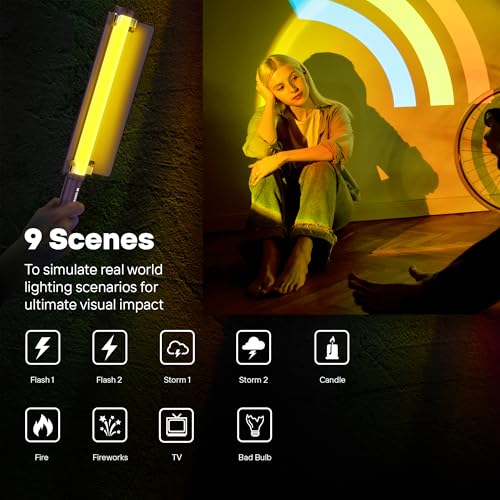 Image of Kodak S900 RGB Video Stick Light with Wireless Remote Control|3200k-5600k Color Temperature|High Light Brightness|Flexible & Light Weight for Photo-Shoot, Video Shoot, Live Stream, Makeup & More