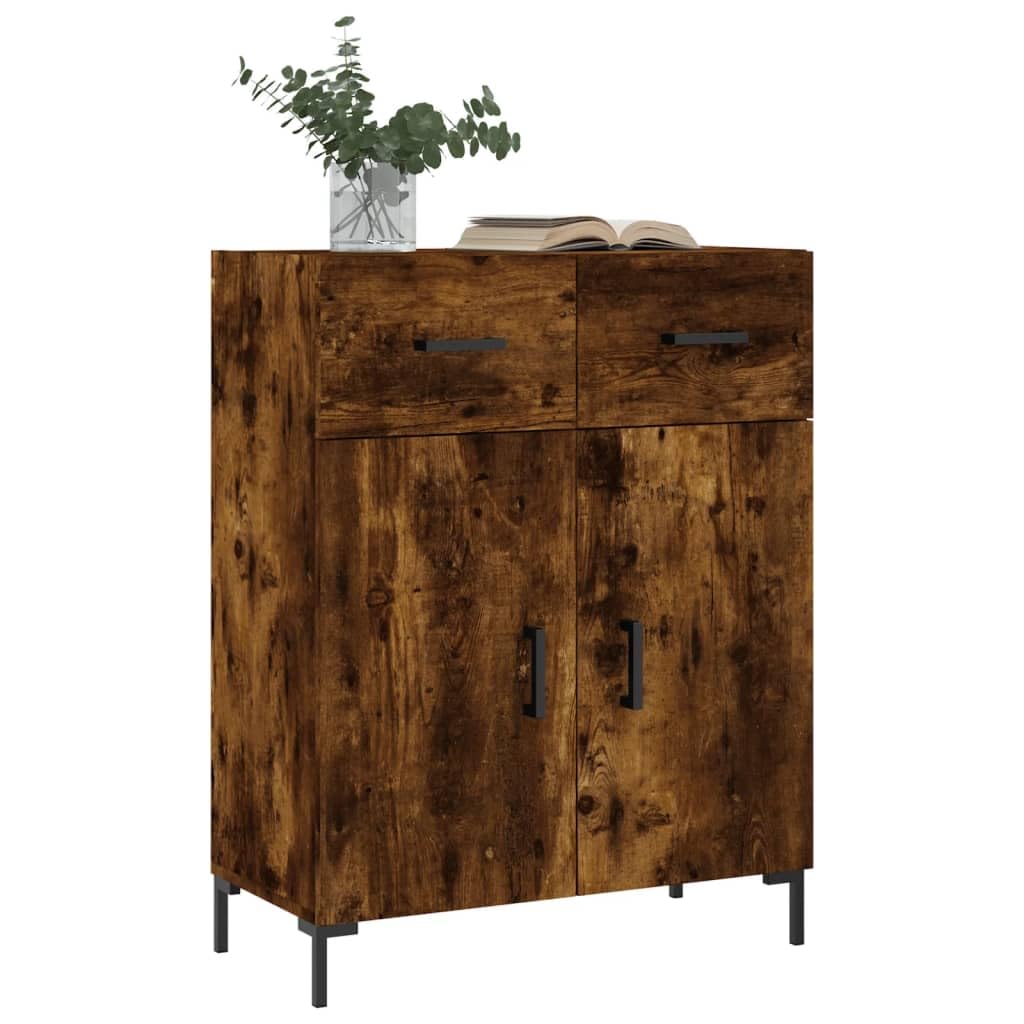 ZEYUAN Aparador de Madera de ingeniería Roble Ahumado 69,5x34x90 cm, Aparadores para Salon, Aparador Entrada Recibidor, Aparador Cocina, Vitrinas para Salon, Muebles Auxiliares 827985