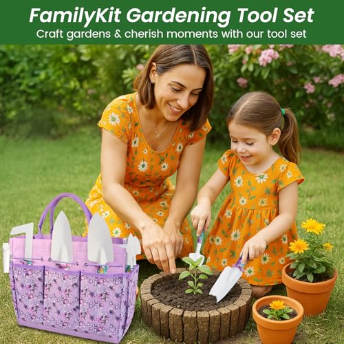 Set de herramientas para jardinería mujer 10 piezas morado miniatura 2