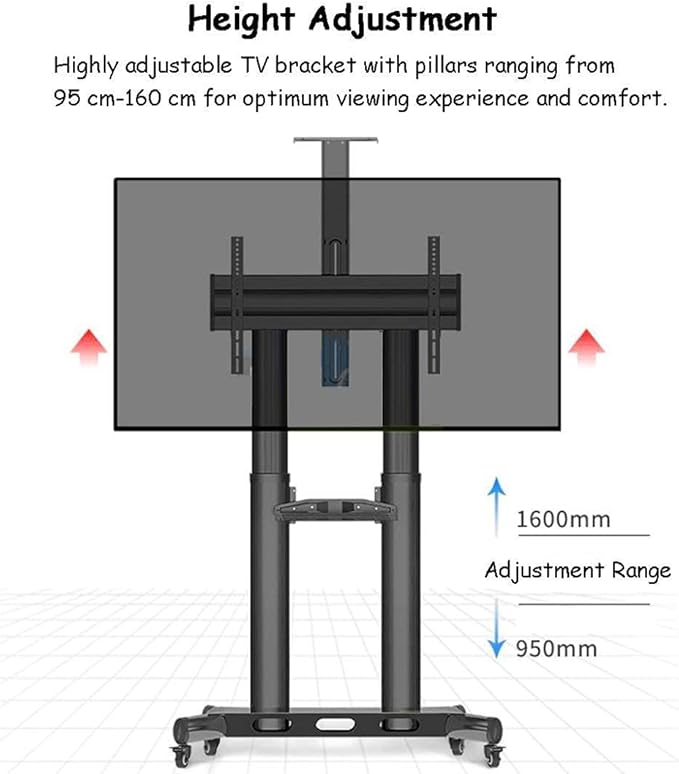 Soporte de piso con ruedas para TV de 55 a 80 pulgadas, carga máxima 125 lb miniatura 4