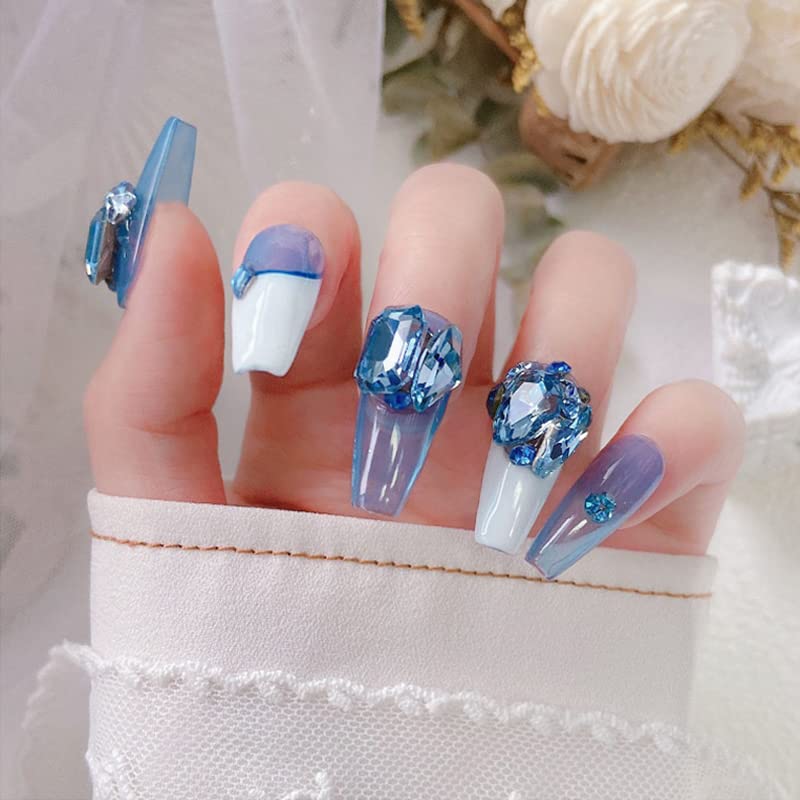 Miniatura 4 de 48 piezas de diamantes de imitación de uñas de diferentes formas, 12 estilos, cristales de vidrio 3D, diamantes de amor distorsionan el corazón,