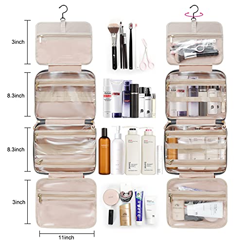 Bellspin Toiletry Bag Womens Clear Travel Makeup Bags With Hanging Hook, Travel Makeup Organizer Cosmetic Bag For Travel Toiletries And Shower Accessories(Carbon Black) #TOP2