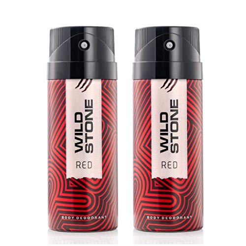 Wild Stone Red Long Lasting Masculine Body Deodorants for Men, Pack of 2 (225ml each)
