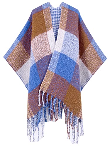Image of Breezy Lane Women's Shawl Wraps Warm Poncho Ruana Wrap Cardigan