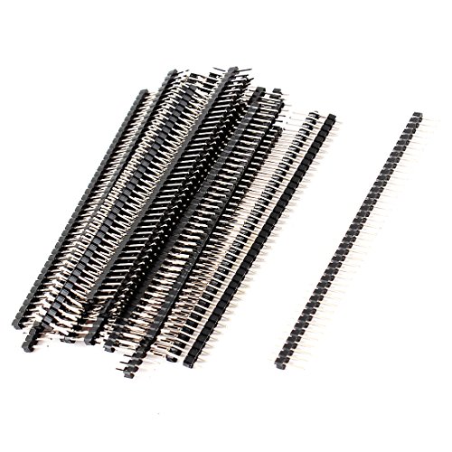 Aexit 30 Pcs Audio & Video Accessories 1x40 Pins 2.54 mm Single Row Straight Pin Connectors & Adapters Header Strip