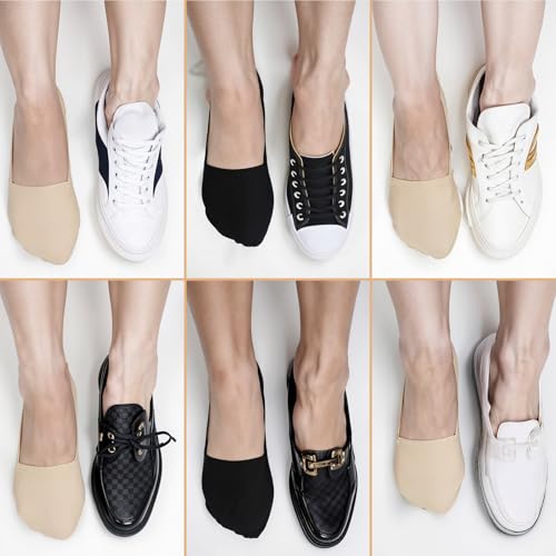 6 Pairs Women No Show Socks, Nylon Invisible Non-slip Ankle Sock Low Cut Thin Liner Socks Invisible Hidden Sock3