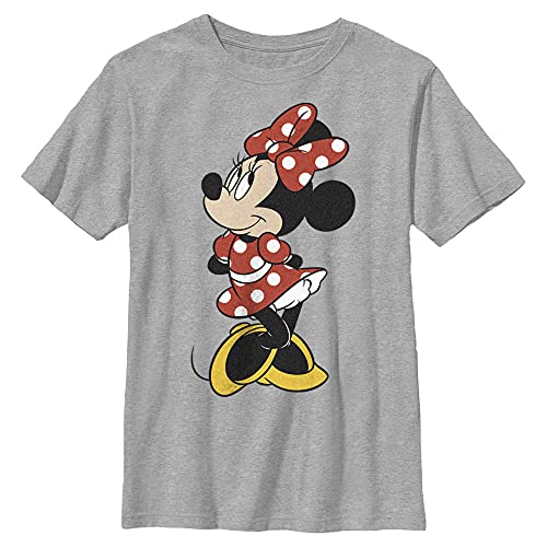 T-shirt col rond garçon Minnie Mouse taille XS coloris gris chiné sport