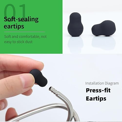 Miniatura 2 de Kit de diafragma y puntas de oído para estetoscopio, compatible con Littman Cardiology. Accesorios de reparación 40022, repuesto para estetoscopios