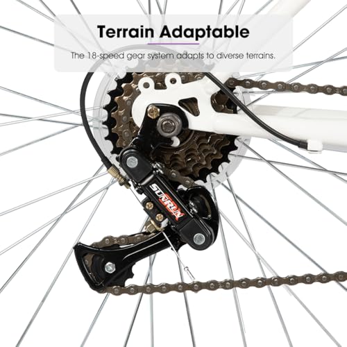 HILAND Bamcbase Womens Mountain Bike, 24 26 Inch 18 Speeds