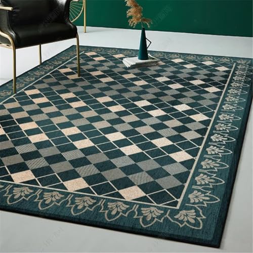Tapis d'intérieur de salon vert 70x140 tapis sol géométrique moderne