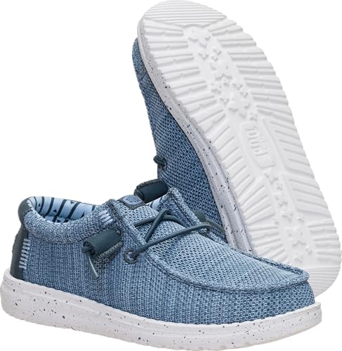 Image of HEYDUDE Boy's Youth Wally Stretch Sox Slip On Shoe, Irish Cream /Egret Size