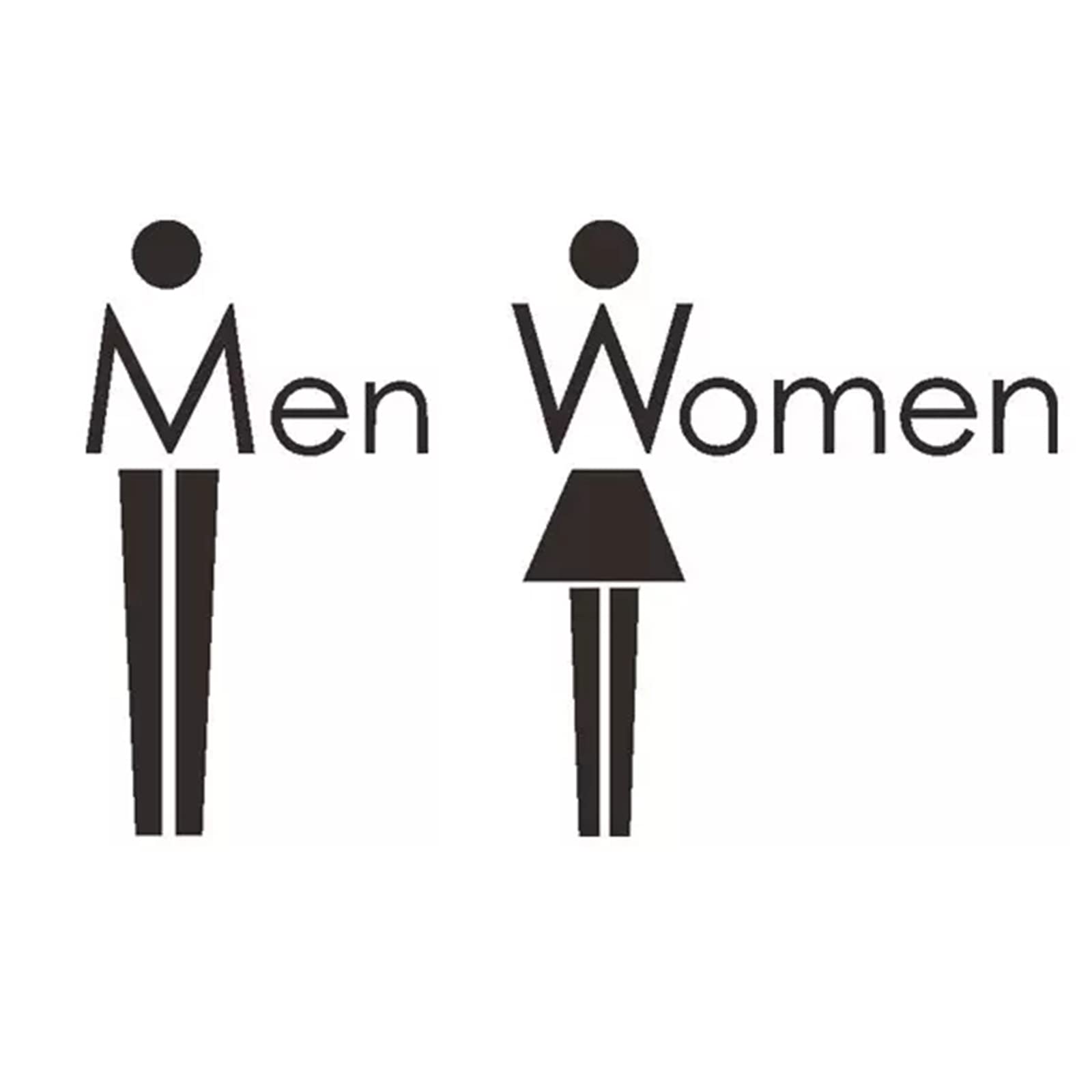 Segnaletica per servizi igienici, Cartello WC in alluminio da 2 pezzi for affari, adesivi murali autoadesivi, for ristorante, parete/porta | Black
