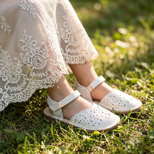 Image of THEE BRON Toddler Floral Cutout Closed Toe Sandals for Girls Breathable Summer Shoes