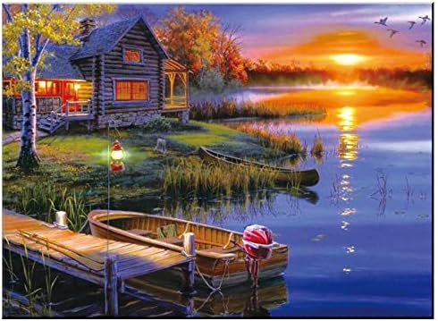 5D Diamond Painting kit DIY Crafts Set Paint with Diamonds Full Drill Mosaic Art Pictures 3D Round Crystal Rhinestone Cross Stitch Wood Framed Counted Embroidery for Home Decoration 12’’ by 16’’
