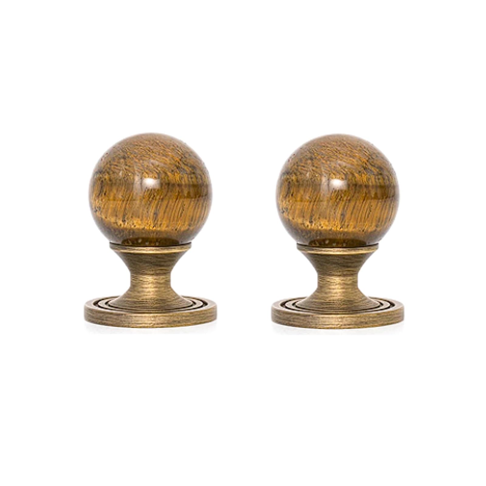 Chenhoju Amber Antique Crystal Ball Brass Cabinet Knobs Stone Material Ideal For Dressers, Cabinets, And Furniture Hardware Cabinet Pulls(Amber)