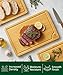 ROYAL CRAFT WOOD Premium Cutting Boards for Kitchen Meal Prep & Serving - Bamboo Wooden Serving Board Set with Deep Juice Groove Side Handles - Charcuterie & Chopping Butcher Block for Meat
