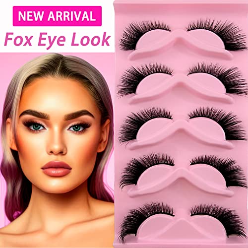 7. Bild von 3D Falsche Wimpern Katzenauge, Cat-Eye Natürliche Künstliche Wimpern Extensions Set, Fox Eye Künstliche Wimpern Natürlich Look, 5 Paare Wiederverwendbar Handgemachte Leichte Faux Mink Wimpern(1-4)