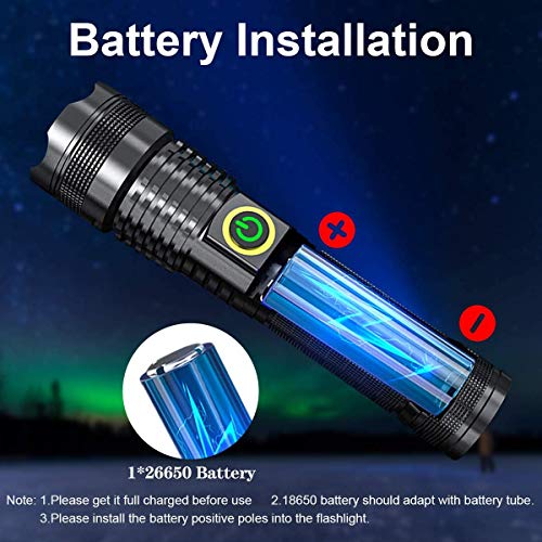 Bestsun 10000 High Lumens Xhp70 Led Flashlight, Rechargeable Xhp70 Led Lamp High Power Handheld Led Flashlights With 5 Modes Zoomable Waterproof Lamp Torch For Hiking Camping Fishing Hunting #TOP5