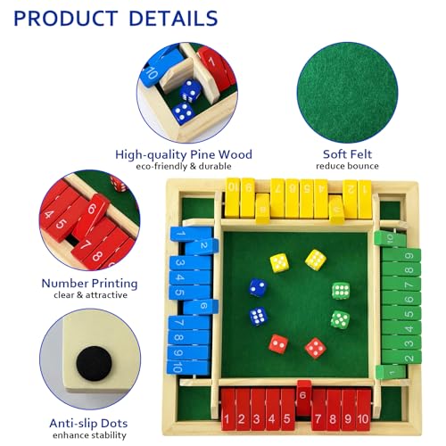 Shut The Box Juego de Dados para 4 Jugadores miniatura 2