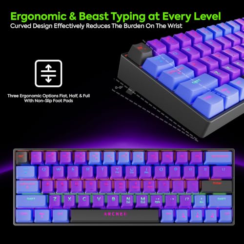 Image of tizum Archer Tech Lab Wired Mechanical Gaming Keyboard, 60% Compact 63 Keys, Anti-ghosting, clicky Blue switches, 17 RGB Effects, 50M clicks, Compatible with Laptop, Mac, PS4, PS5, Xbox (Astra M400).