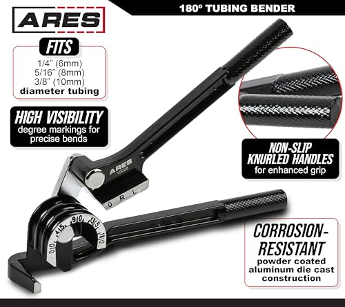 Image of ARES 10028 180-Degree Tubing Bender - 1 /4, 5 /16, 3 /8-In - Degree Markings