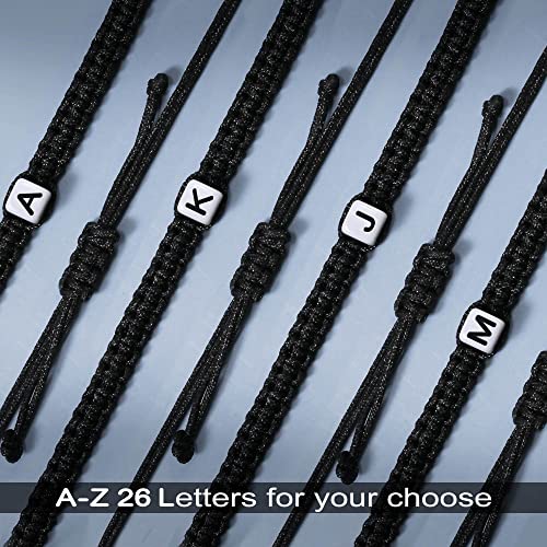 Initial Bracelets for Women Men Gifts for Her Teen Girl Best Friend Birthday Graduation Dainty Braided Bracelets Letter A-Z Charm Adjustable Link Mother's Day Jewelry Mom Christmas Gifts Valentine's Day Jewelry