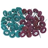 JINTONG リューター バフ 繊維バフ 40個 ホイール 混合色2種 セット 研磨 電動 ドリル ルーター ビット (各20本40本セット) (3mm)