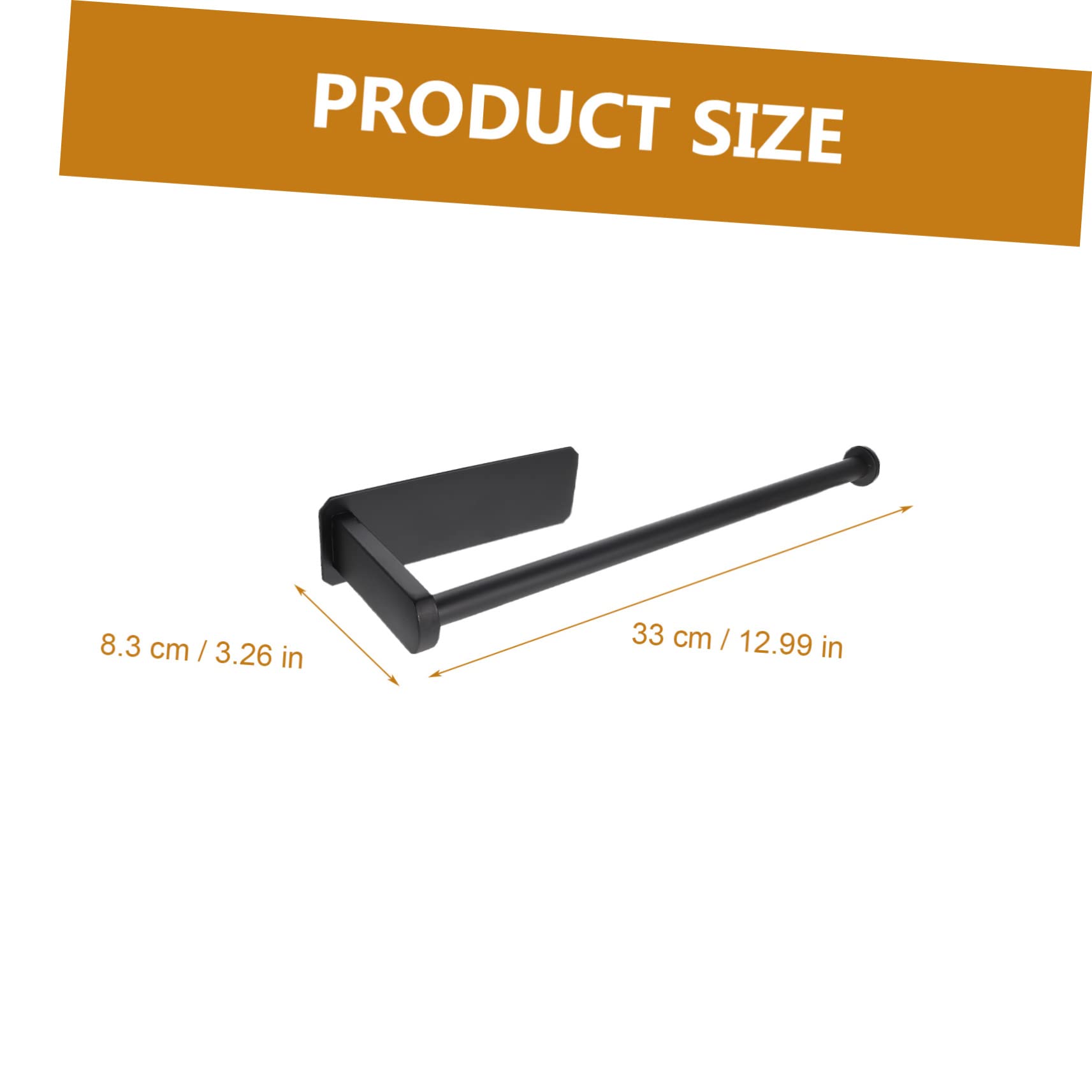 Unomor Roll Nail- Roll Paper Holder Cabinet Towel Holder Hand Towel Holder Stand Industrial Pipe Towel Hanging Hooks Wall Mounted Hooks Towel Hook 304 Stainless Steel Black