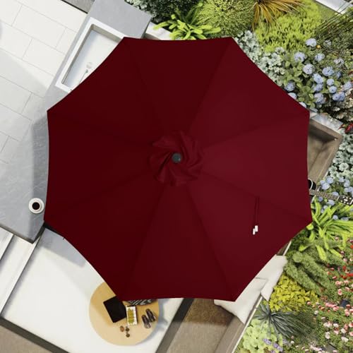 Image of MASTERCANOPY Patio Umbrella 11 ft Replacement Canopy for 8 Ribs-Burgundy Canopy Only