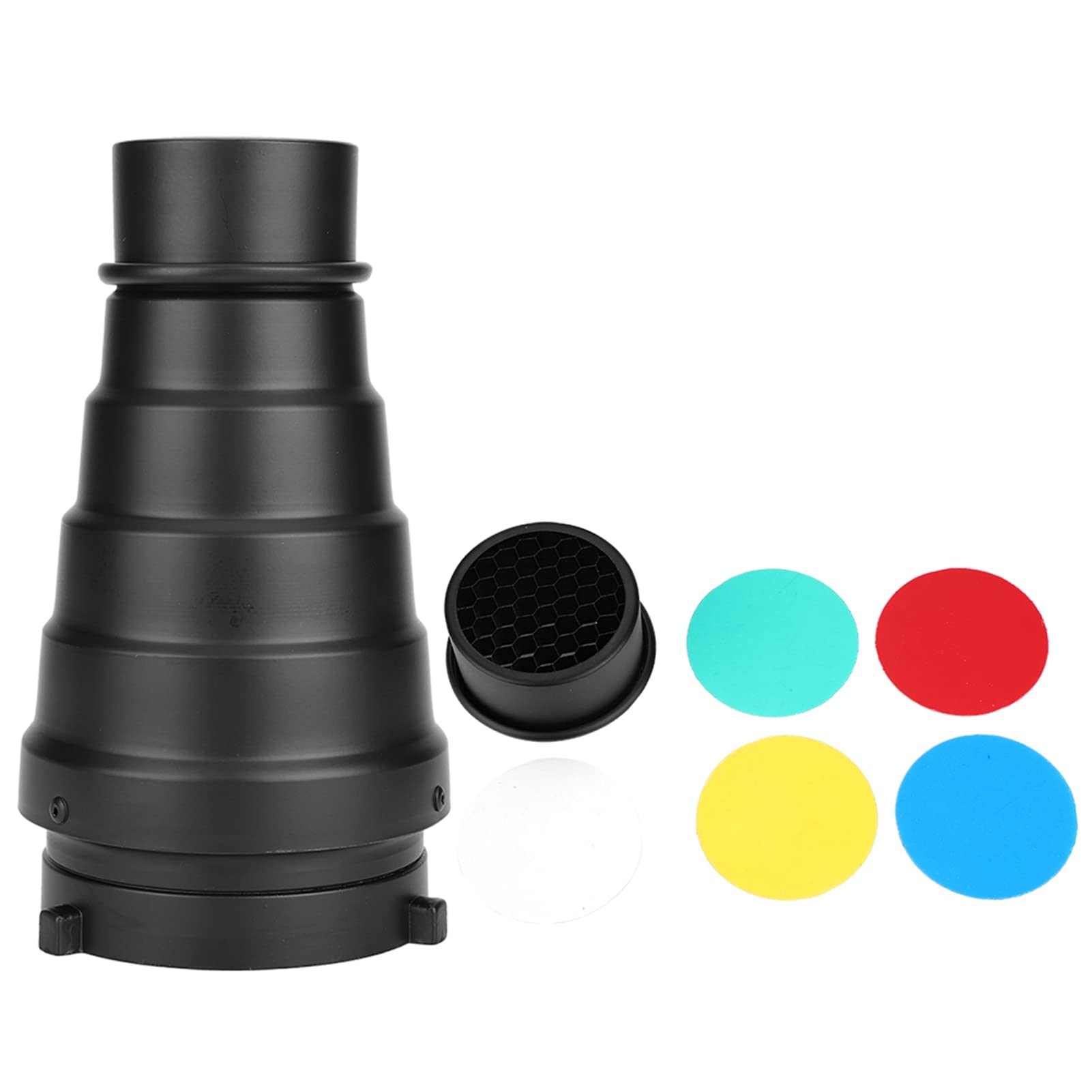 Met 5 Filter Verstelbare Conische Mount Filter Snoot Bowens Mount Lichtstraal Buis Snoot Grid Brede Toepasbaarheid voor Studio Strobe Flitslicht