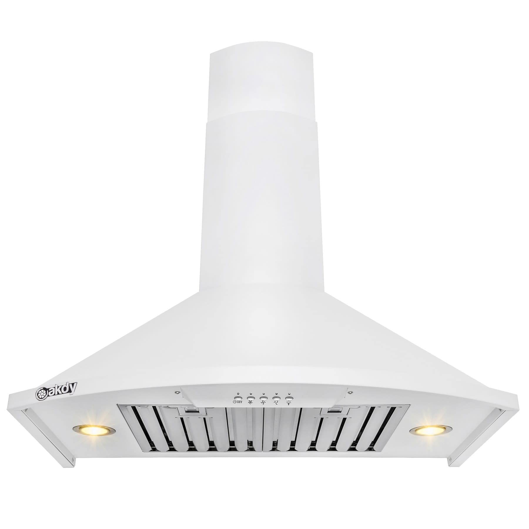 AKDY RH0343CFL Range Hood, 30", White Painted