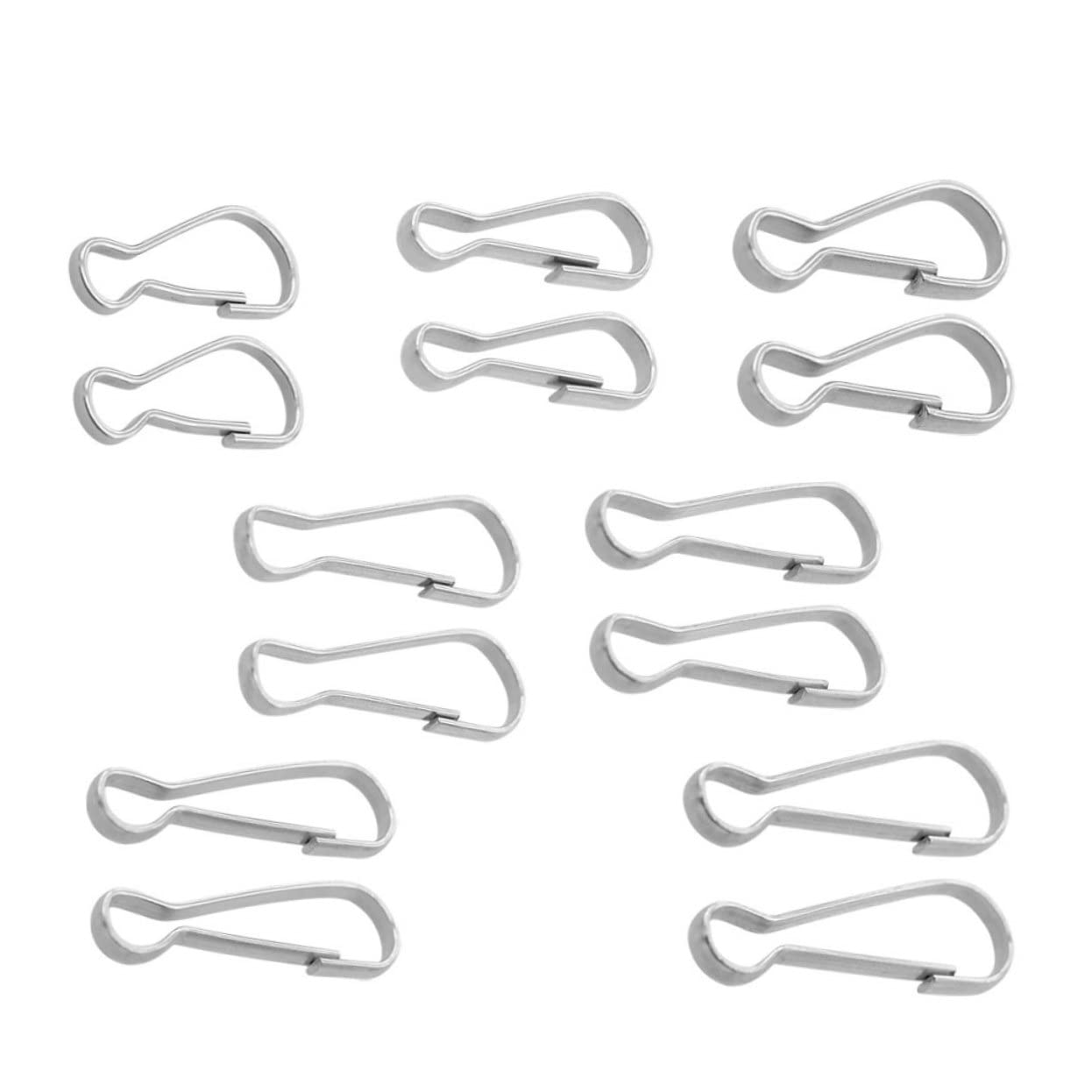 HOODANCOS 60 Pcs Stainless Steel Keychain Hanging Snap Buckle Hanging Hook Badge Clips Flag Pole Snaps Hooks Closures Snap Hooks Small Spring Clips Spring Snap Flag Pole Clips Swivel Silver