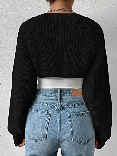 Image of Verdusa Women's Y2k Cropped Cardigan Sweaters Lightweight Knit Open Front Bolero Shrugs Spring Fall Outfits