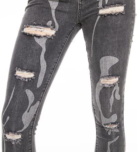 Womens Casual Jeans Denim Pants Vintage Trousers with Pockets - Image 7