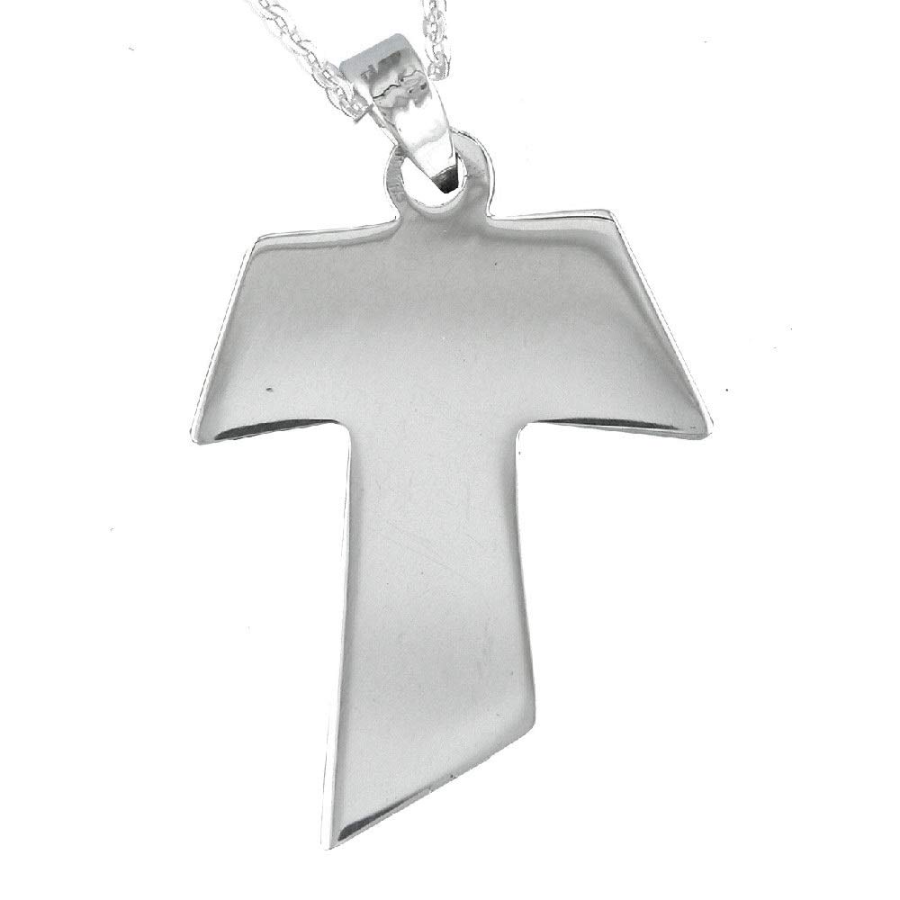 AlylosilverSilver Tau Cross Pendant Necklace for Women - San Francisco Cross. Includes a 45 cm Silver Chain and a Gift Case