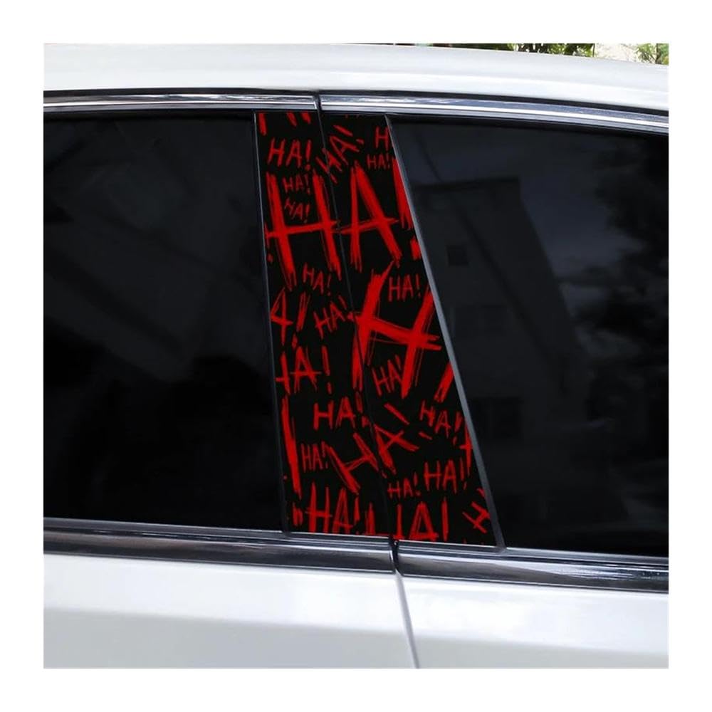Decorative Items 2pcs Hahaha Car B Pillar Decal Car Door Post Decorative Stickers Fun and Funny(G)