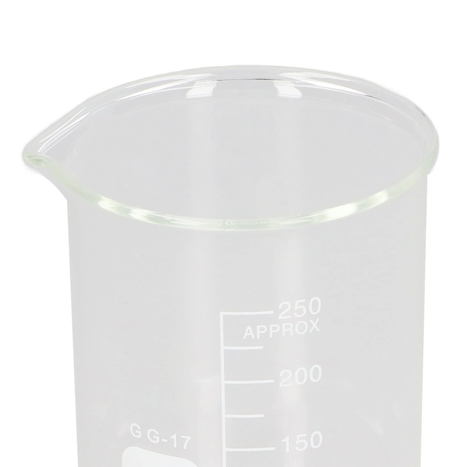 10 Stück Glas Messbecher Set, 250ml Boro Silikat Lab Messbecher Graduierten Labor Chemiebecher mit Auslass Wissenschaft Liche Glaswaren für Laboratorien Klassen Küche und Zuhause