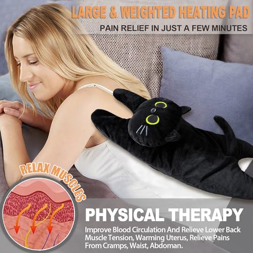 Image of Microwave Heating Pad for Cramps Pain Relief, 19 * 9 inch Microwavable Heating Pads for Back, Neck Shoulder, Cute Microwave Heating Pad Stuffed Animal, Moist Heat Pack, Lavender