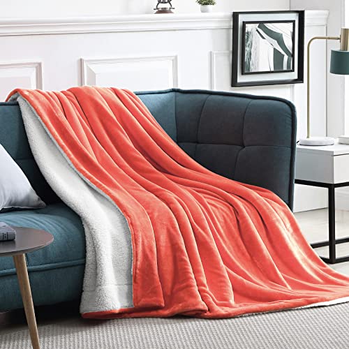 Walensee Sherpa Fleece Blanket (Queen Size 90”X90” Coral) Plush Throw Fuzzy Super Soft Reversible Microfiber Flannel Blankets For Couch, Bed, Sofa Ultra Luxurious Warm And Cozy For All Seasons #TOP22