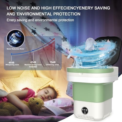 Miniatura 6 de Lavadora portátil de 13 litros, mini lavadora plegable de gran capacidad y secadora giratoria con limpieza profunda de ropa interior, ropa de bebé y