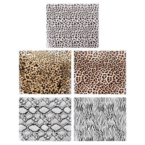 MAGICLULU Vinilo de Transferencia Térmica Lavable Diseño de Leopardo, 5 Piezas para Personalizar Ropa Deportiva y Prendas Textiles Resistencia al Agua