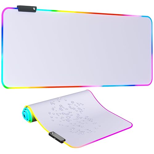 RGB Mousepad Led Mouse Pad, Large Mouse Pad,Led and Big Mouse mat(White) - RGB White