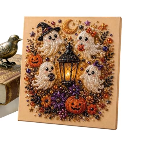 Adornos de Halloween artesanales con perlas para decorar el mueble del recibidor